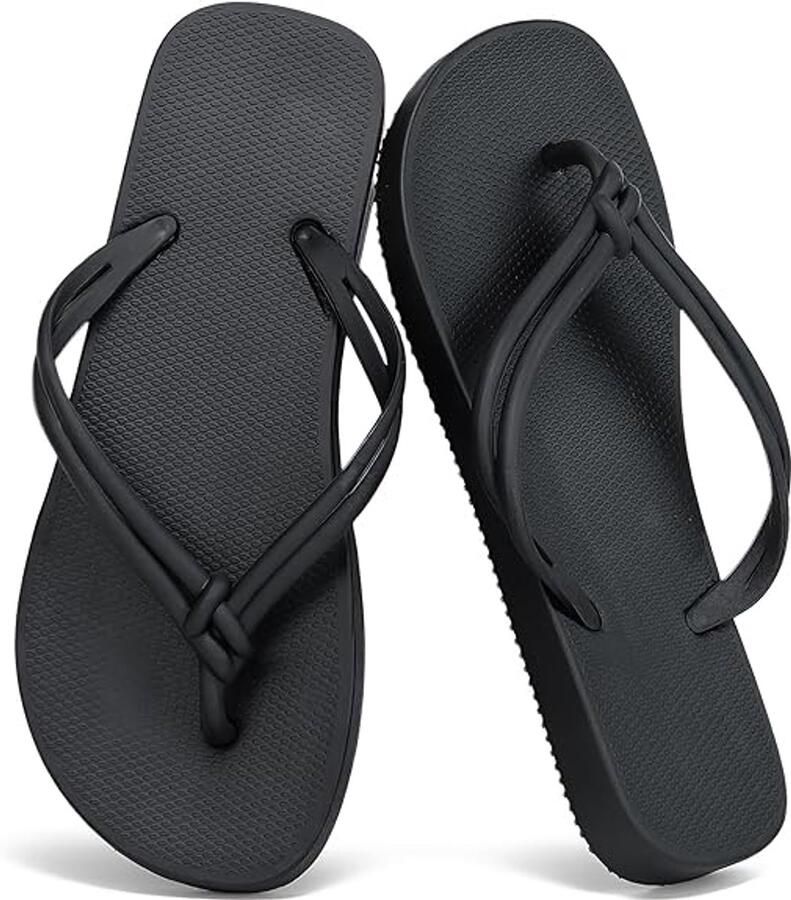 Dames Teenslippers Badslippers & Strandslippers Zacht Rubber Zomer zwart