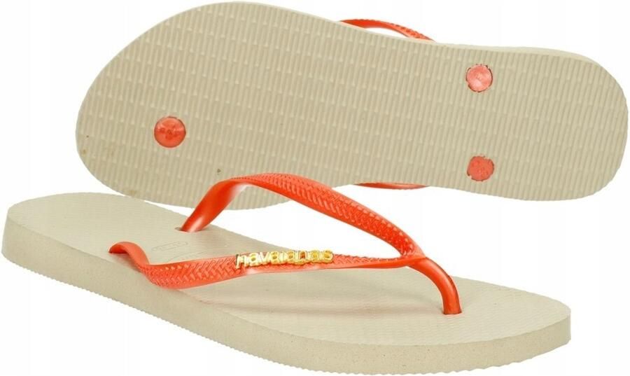 Dames Teenslippers Beige Oranje