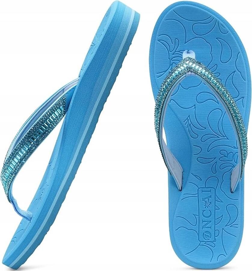 Dames Teenslippers Blauw Comfortabel & Antislip