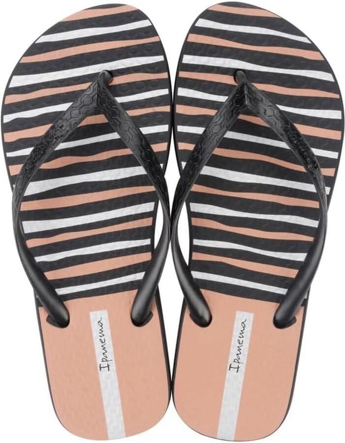 Zwarte Teenslippers Dames Comfortabele Rubberen Slippers voor Zomer en Strand