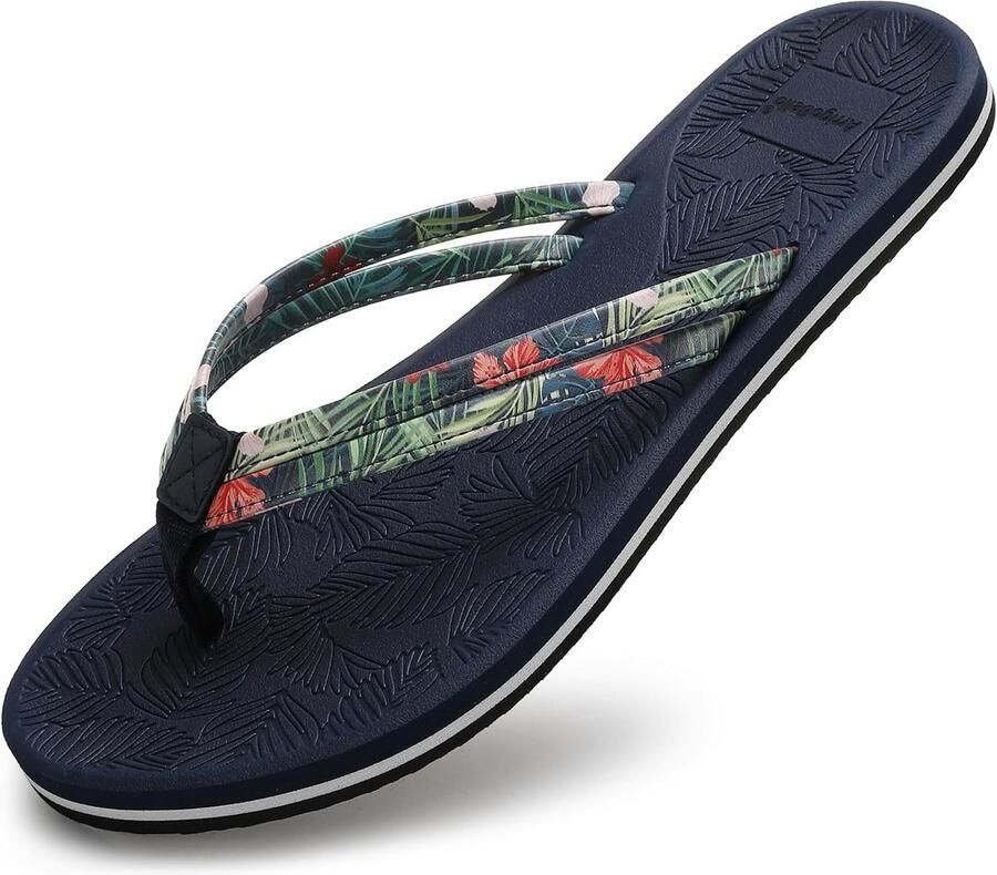 Dames Teenslippers met Bloemdecoratie Lichtgewicht Sandalen voor Strand en Binnen
