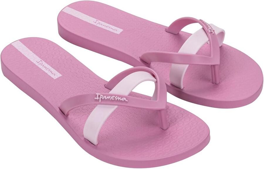 Dames Teenslippers met Dubbele Band Zomer Schoenen Roze