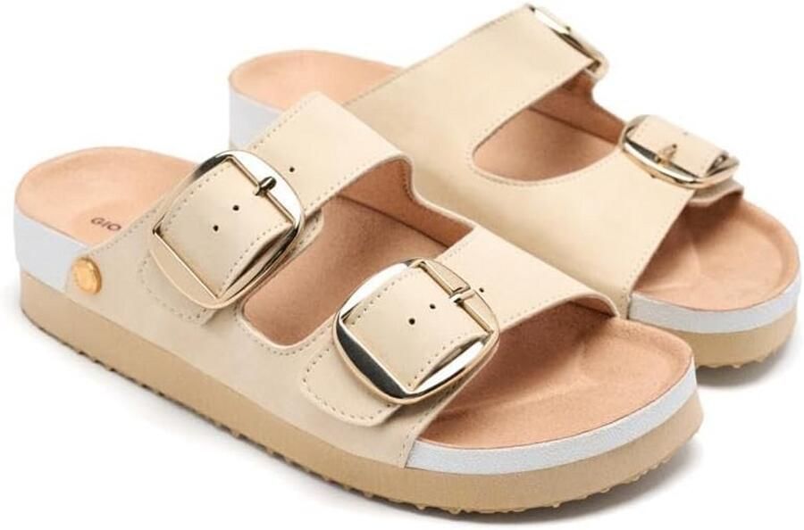 Dames Teenslippers met Verstelbare Gespen en Anatomisch Voetbed