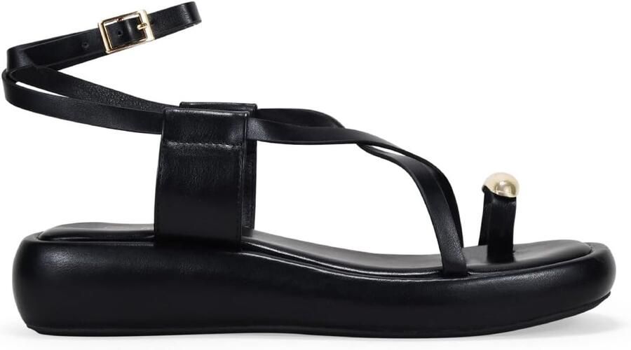 Dames Teenslippers met Plateauzool en Kruisbandjes