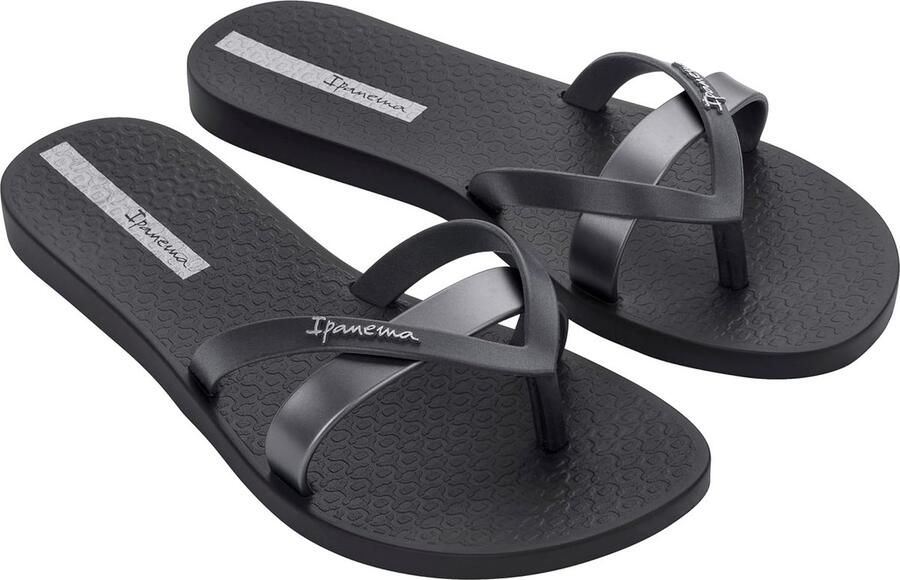 Dames Teenslippers Met Strepen en Extra Bandje