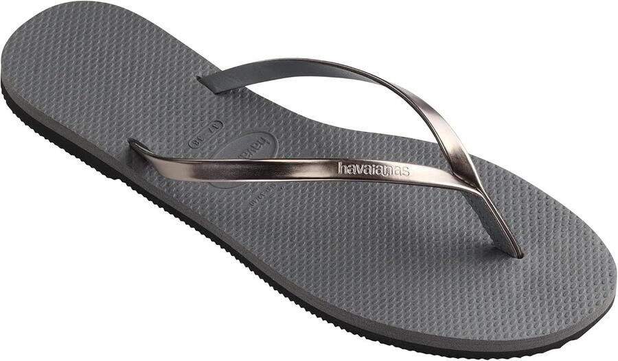 Zwarte Teenslippers voor Dames met Metallic Details