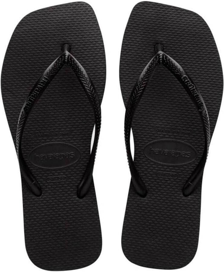 Dames Teenslippers Slim Square Zwart Comfortabele Zomer Sandalen