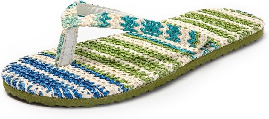 Dames Teenslippers Zomer Flip Flops Met Gevlochten Band Kleurrijk Lichtgewicht Slide