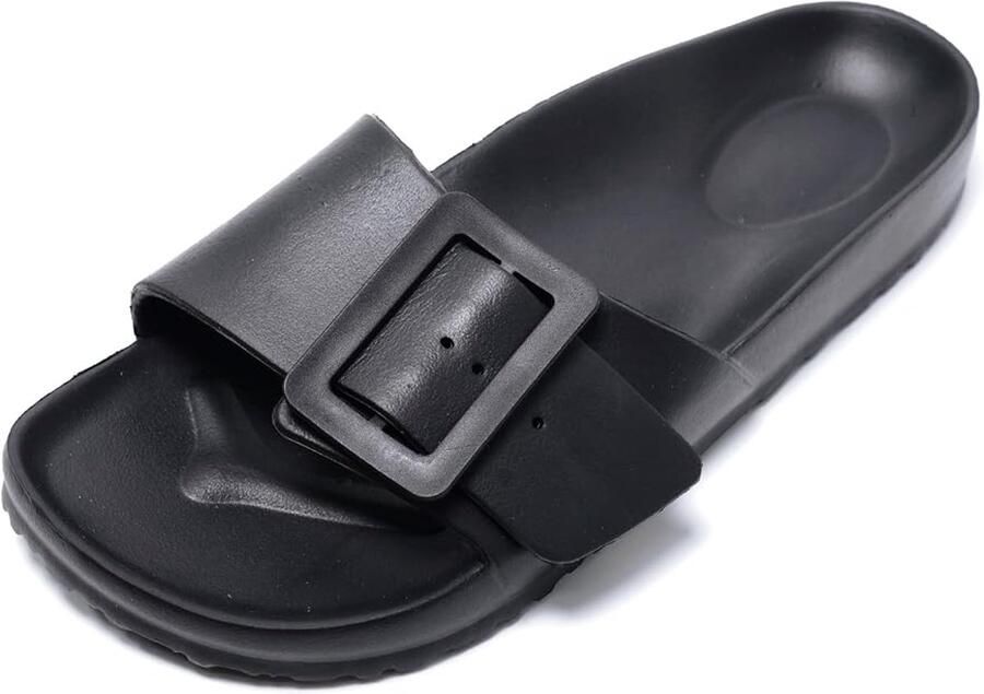 Dames teenslippers zomer teenslippers voor dames met twee gespen dames sandalen van EVA licht comfortabel en antislip voor douche zwembad strand
