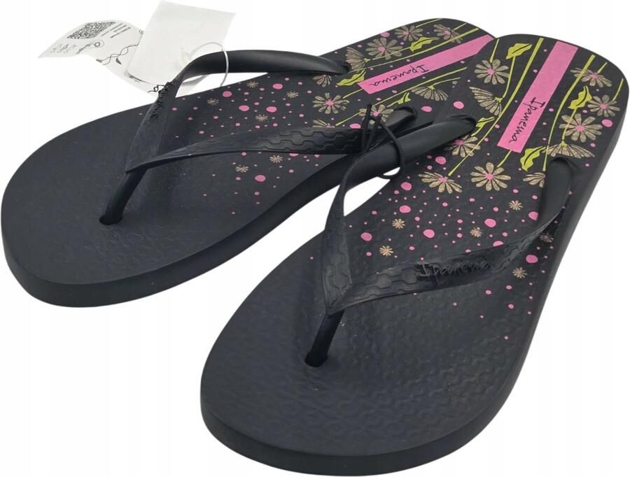 Dames Teenslippers Zwart Bloemmotief