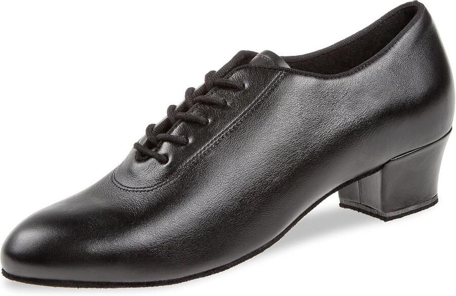 Dames Trainerschoenen Zwart Leer Handgemaakt Dansschoenen met Cubaanse Hak