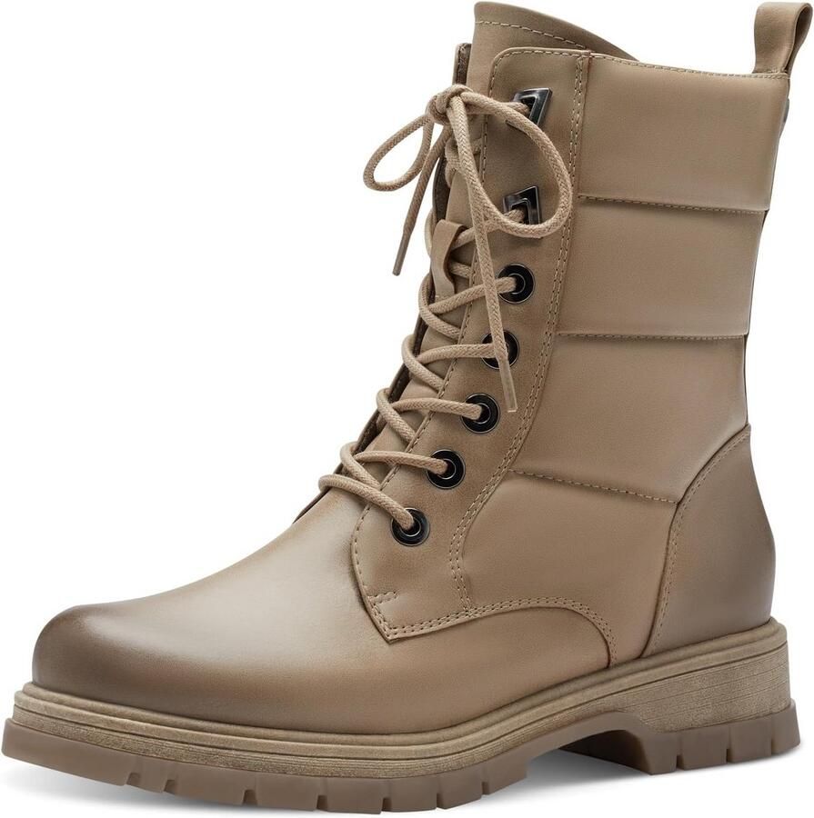Dames veterboots platte hak Comfortabele enkellaarzen