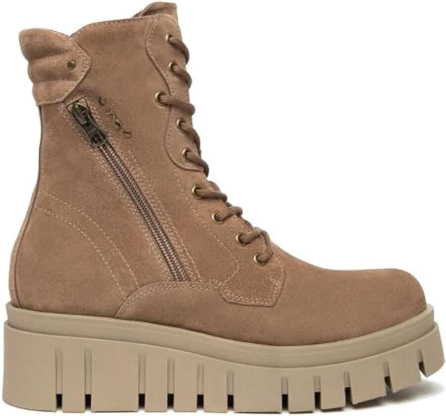 Dames Veterboots Suède Laarzen Dagelijks Gebruik Gemaakt in Italië Bruin