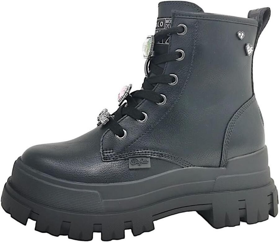 Dames Veterlaarzen Korte Laarsjes Vrije Tijd Vegan Materiaal Traagschuim Inlegzool Zwart