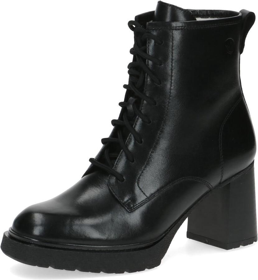 Dames Veterlaarzen met Hak Hoogwaardig Leer en Comfortabele Pasvorm