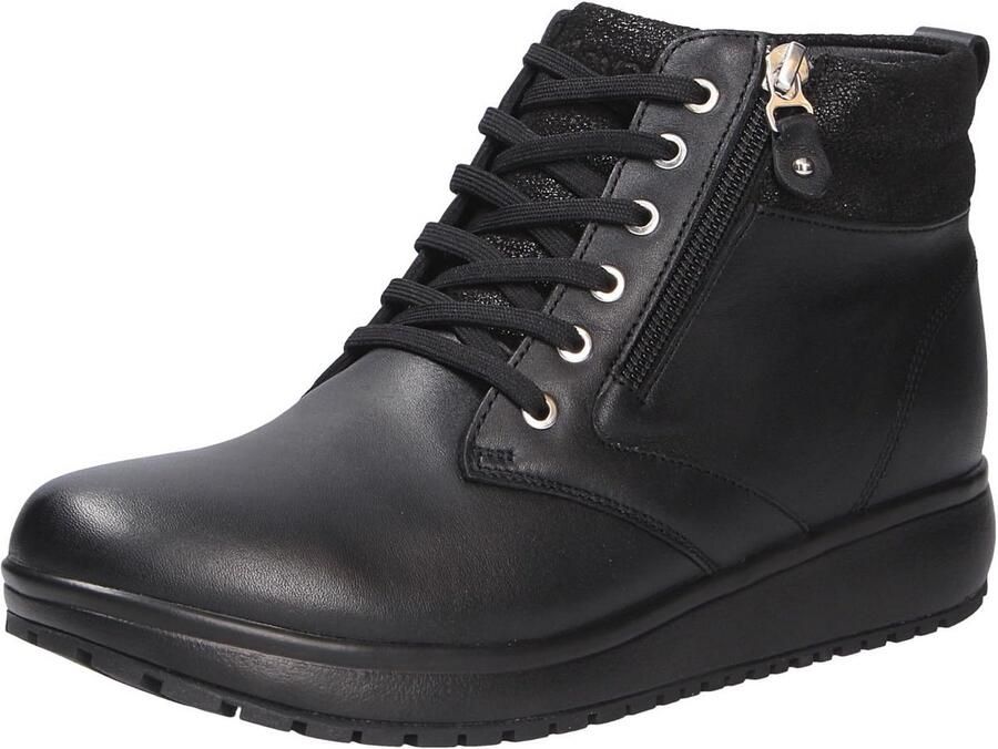 Dames Veterlaarzen van Glad Leer met Brede Pasvorm