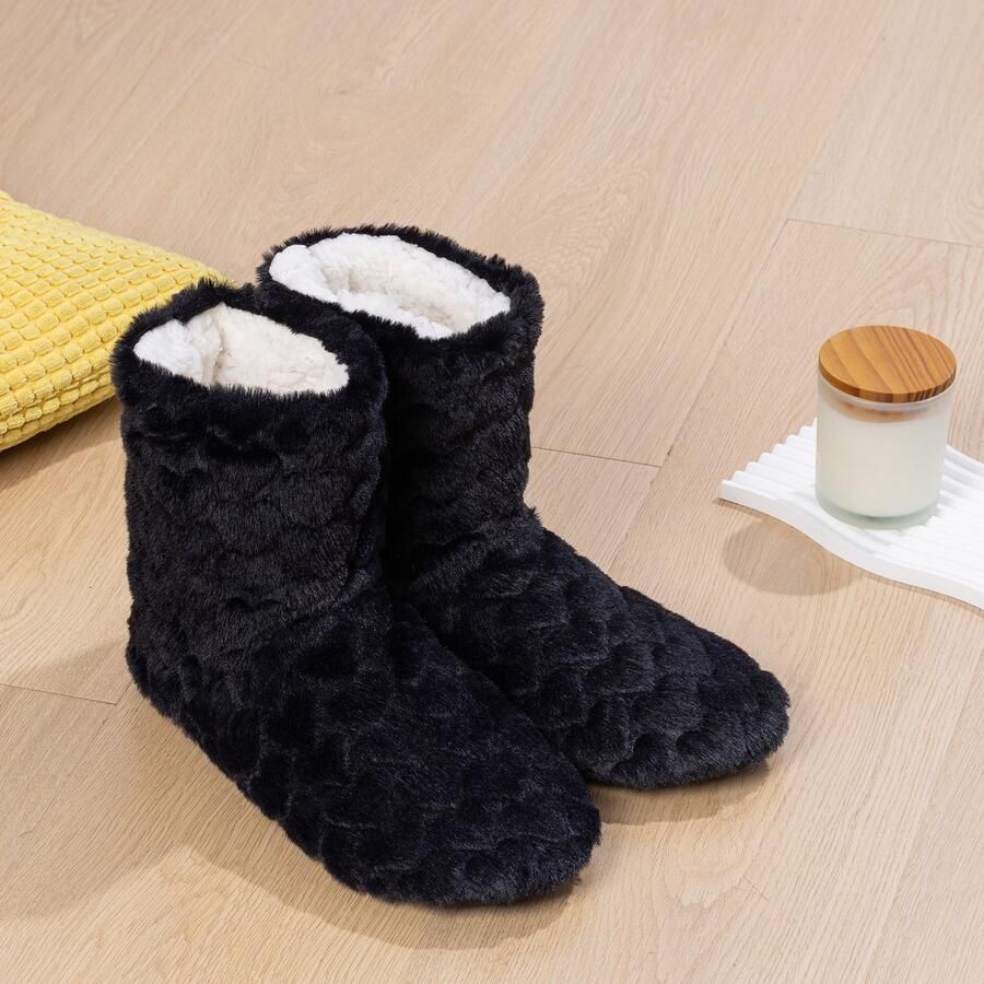 Dames vloerlaarzen-Warme binnenslippers-Meisjes warme laarsjes-Enkellaarsjes-geluidloze sokschoenen-Platte antislipslippers
