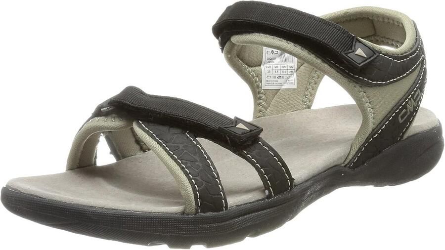 Comfortabele Dames Sandalen met Leren Voetbed Zomerwandelschoenen Zwart