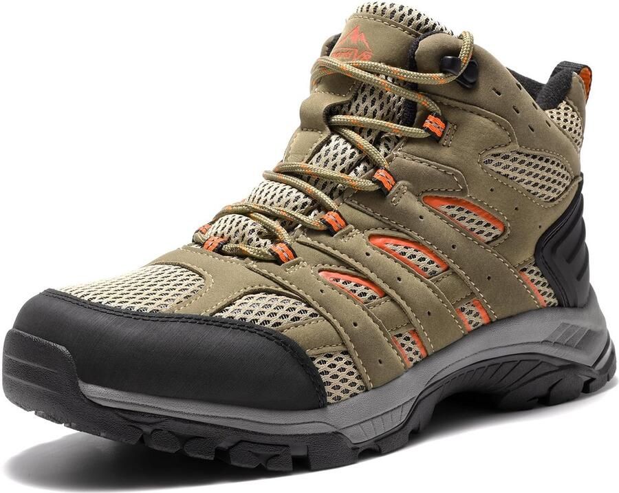 Dames Wandelschoen Waterproof Bruin Oranje