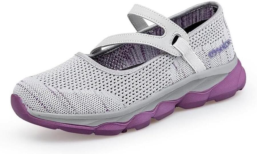 Dames wandelschoenen met klittenband en luchtkusselzool comfortabele en ademende schoenen voor dagelijks gebruik