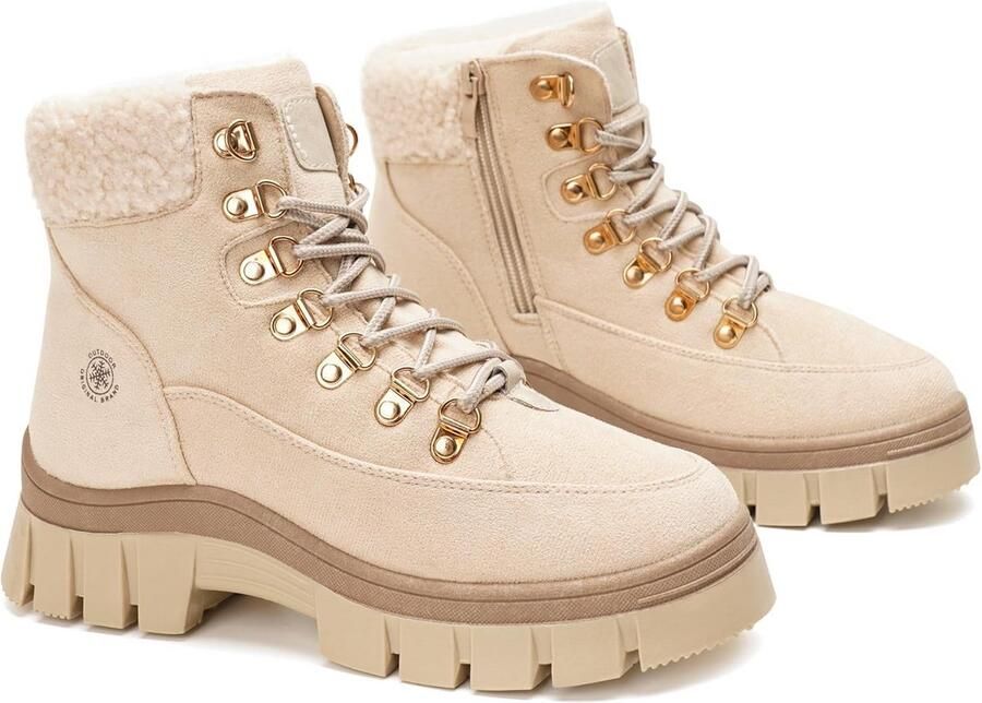 Dames Wandelschoenen met Warme Voering en Anti-slip Zool Comfortabele Platform Laarzen voor Trekking en Dagelijks Gebruik