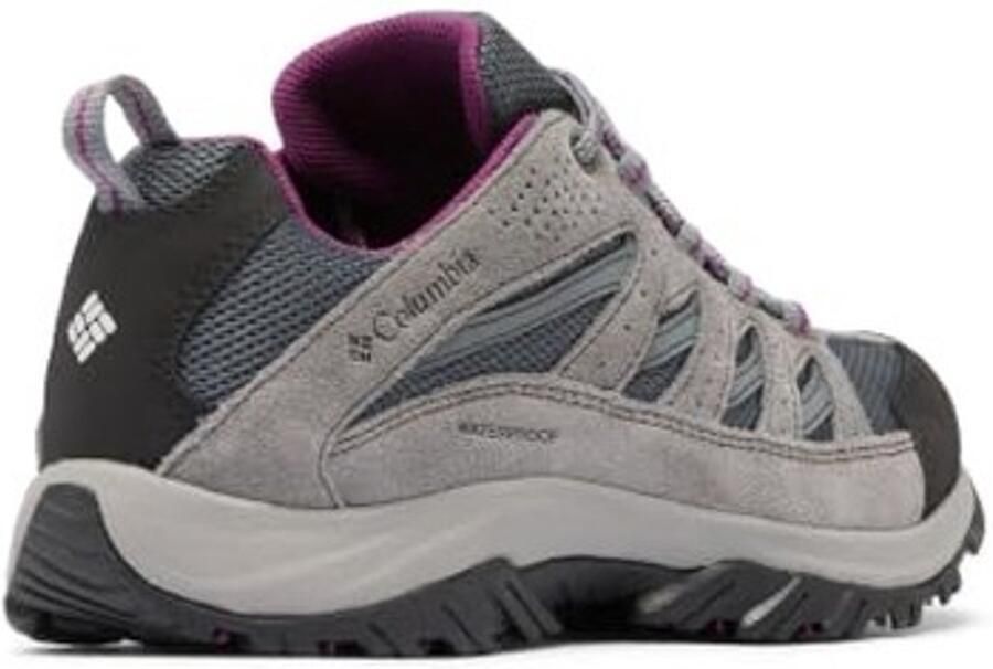 Dames Wandelschoenen Waterdicht Grijs Paarse Accenten