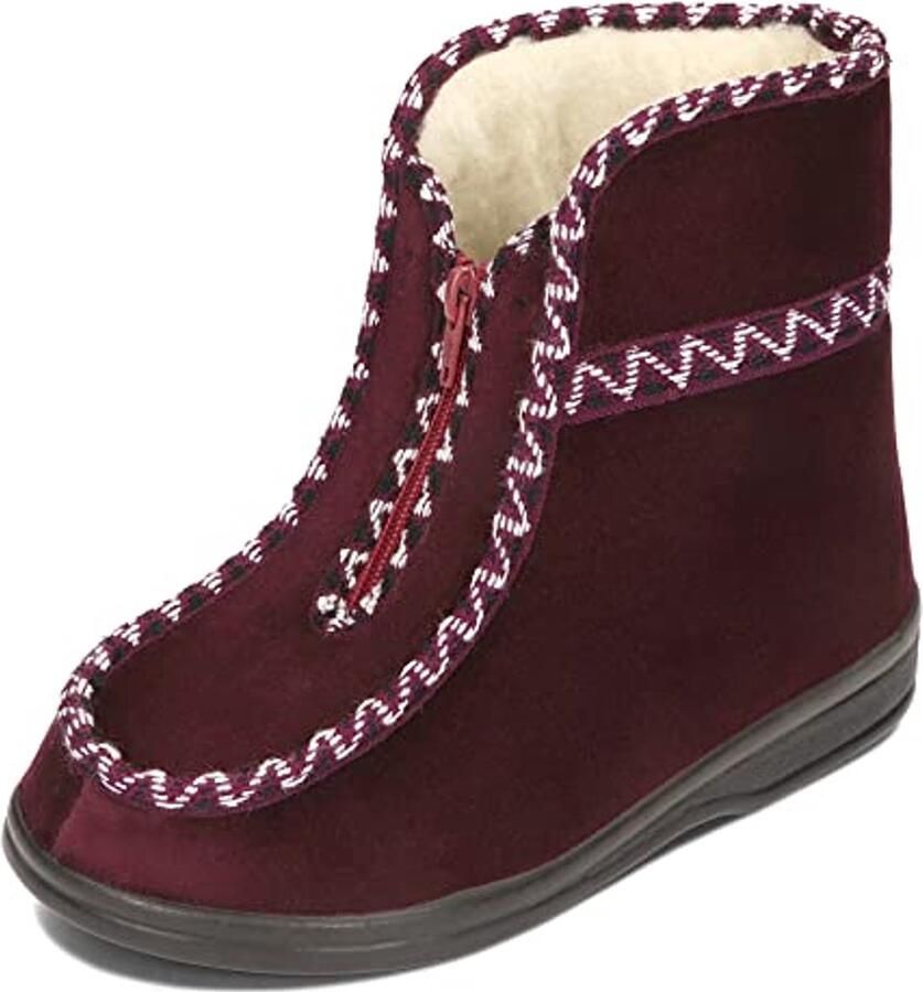 Dames Warme Slippers met Hoog Schaft en Zipper