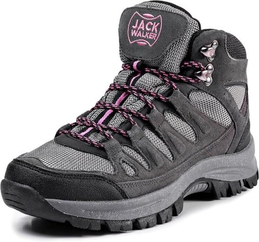 Dames Waterdichte Wandelschoenen Lichtgewicht Hoge Verhoging Ademend Echt Leer