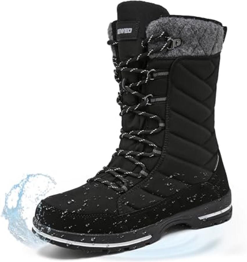 Dames Waterdichte Winterlaarzen Comfortabele en Warme Sneeuwlaarzen met Antislip Zolen