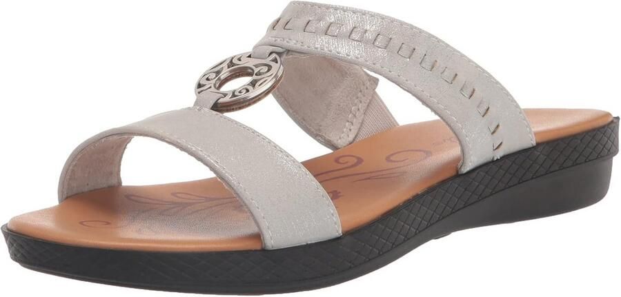 Dames Wedge Sandaal met Geweven Bandjes en Sierdetail