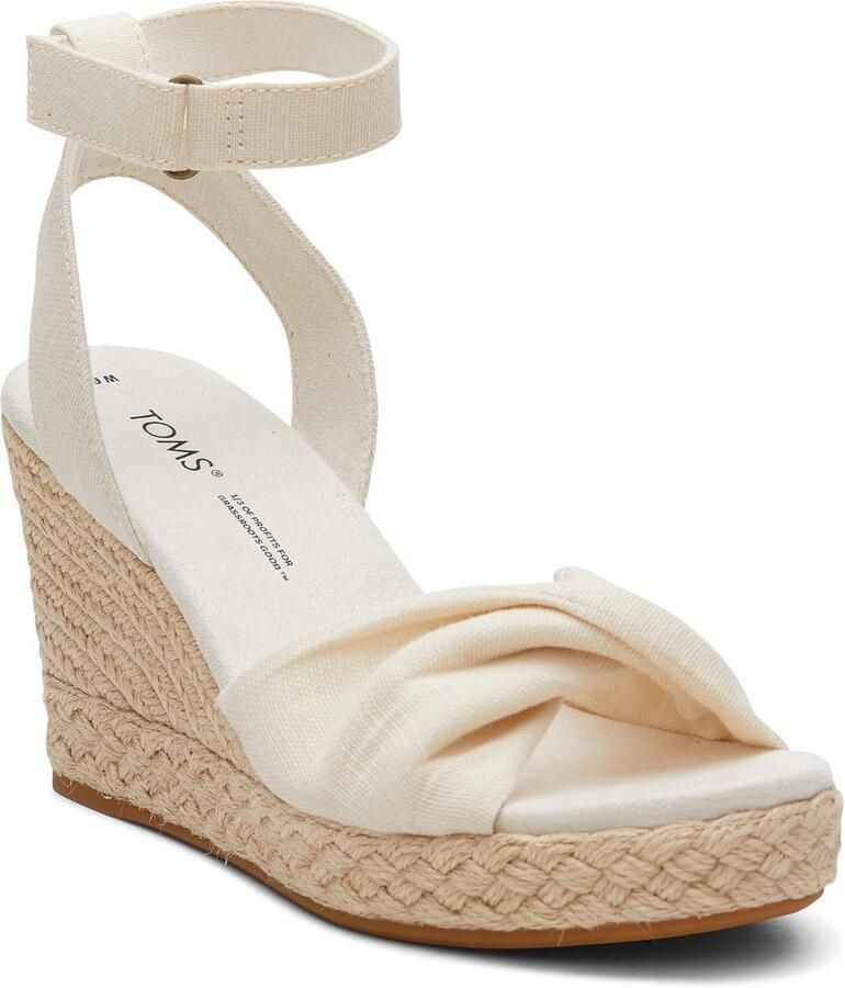 Dames Wedge Sandaal met Plateauzool Naturel Kleur