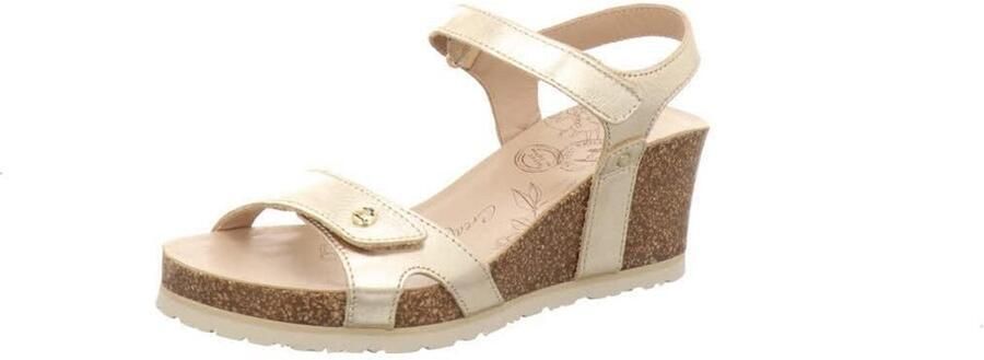 Dames Wedge Sandaal Zwart Leer Verstelbare Bandjes Comfortabele Hak