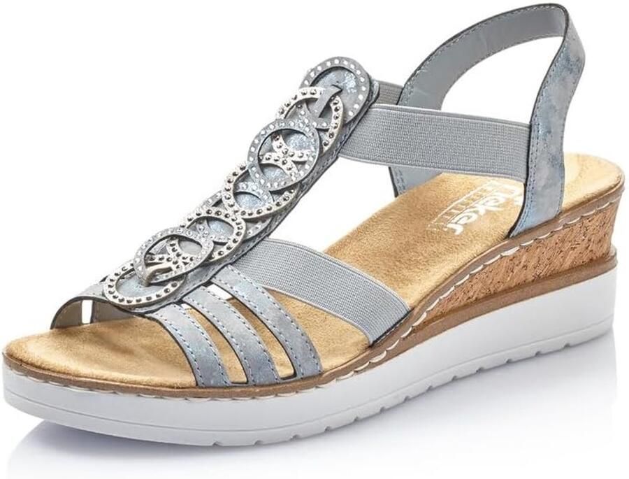 Dames Wedge Sandalen Blauw Synthetisch