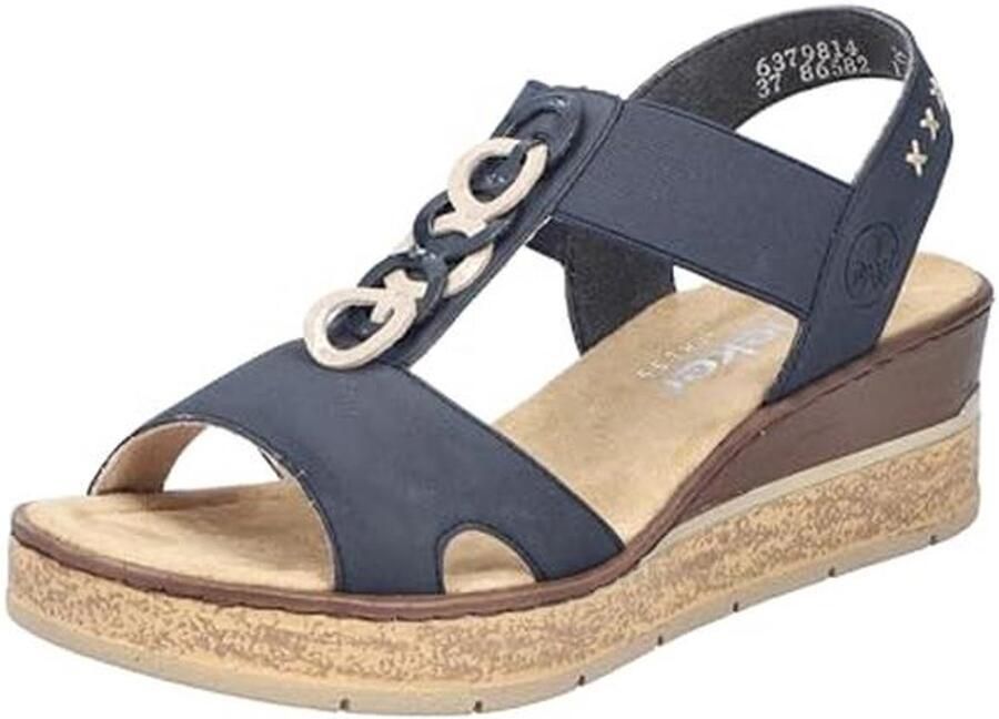 Dames Wedge Sandalen in Blauw met Flexibele Bovenkant en Schokabsorberende Zool