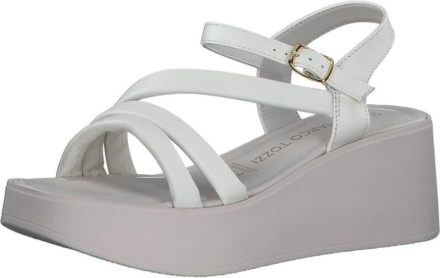 Dames Wedge Sandalen Leer met Verstelbare Band