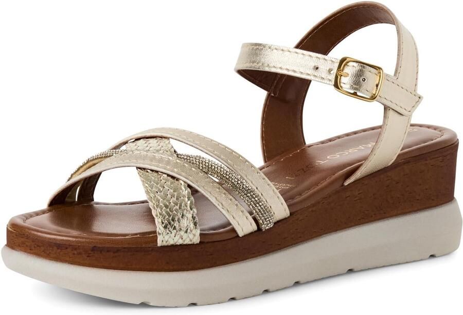 Dames Wedge Sandalen Leer Mix Comfort & Stijl