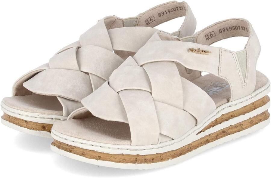 Dames Wedge Sandalen met Hak Beige Comfortabele Zomercollectie