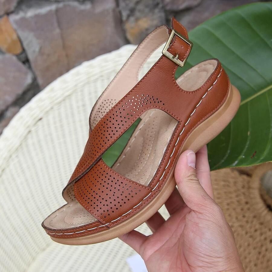 Dames Wedge Sandalen met Holte Kruisband en Open Teen Comfortabele Platform Schoenen voor Buitenactiviteiten
