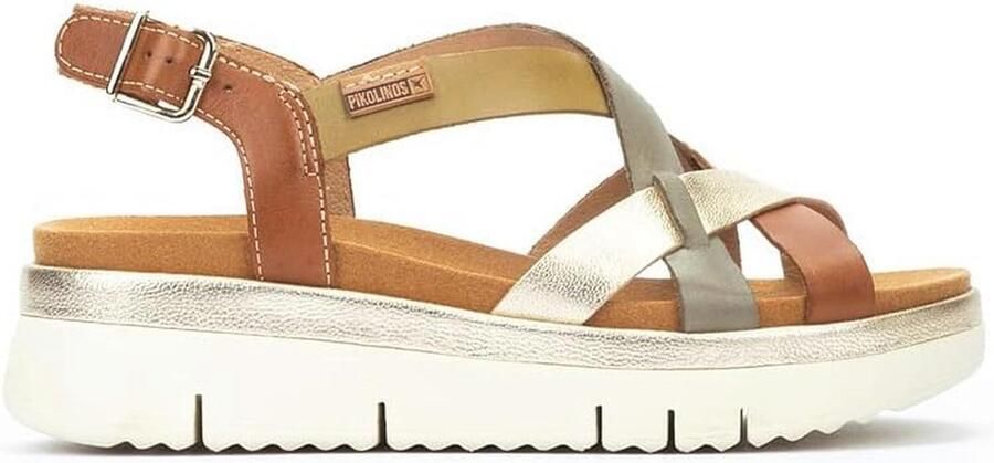Dames Wedge Sandalen van Leer met Comfortabele Binnenzool