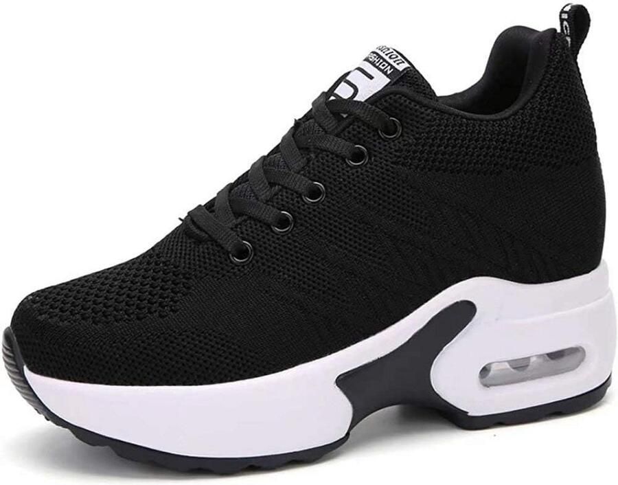 Dames Wedge Sneakers Ademend Mesh Comfortabele Sportschoenen Verhoging