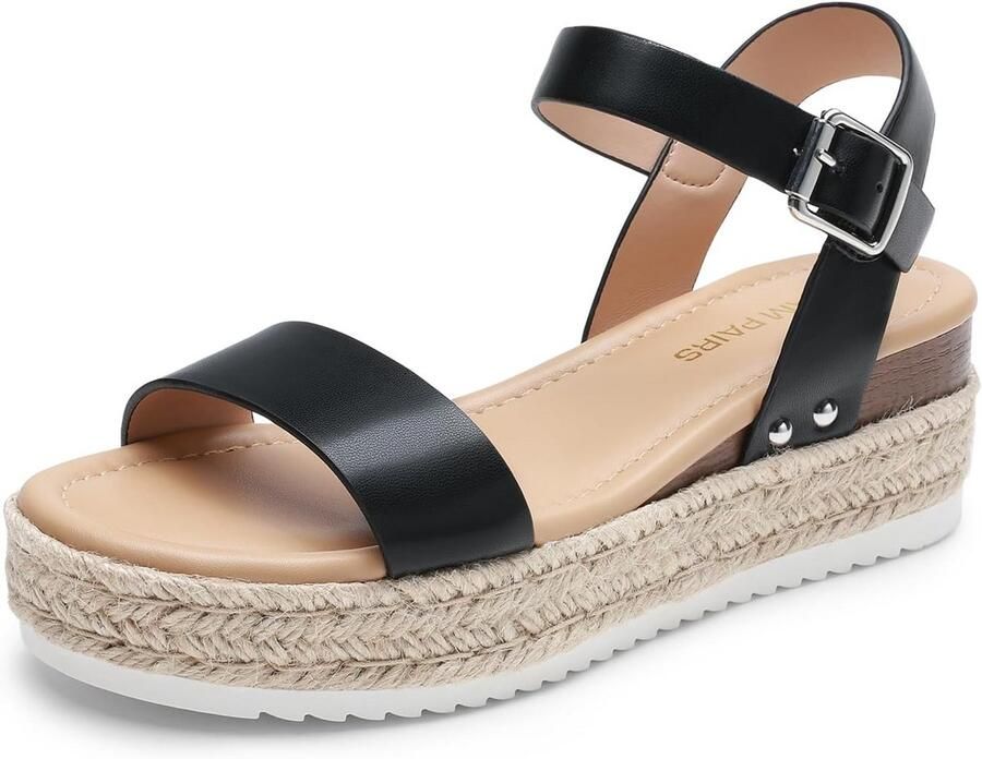 Dames Wedgesandalen met Platform Espadrille Zomer Schoen Open Teen