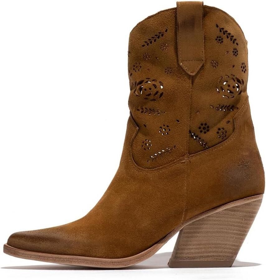 Dames Western Laarzen Leer Camel Kleur