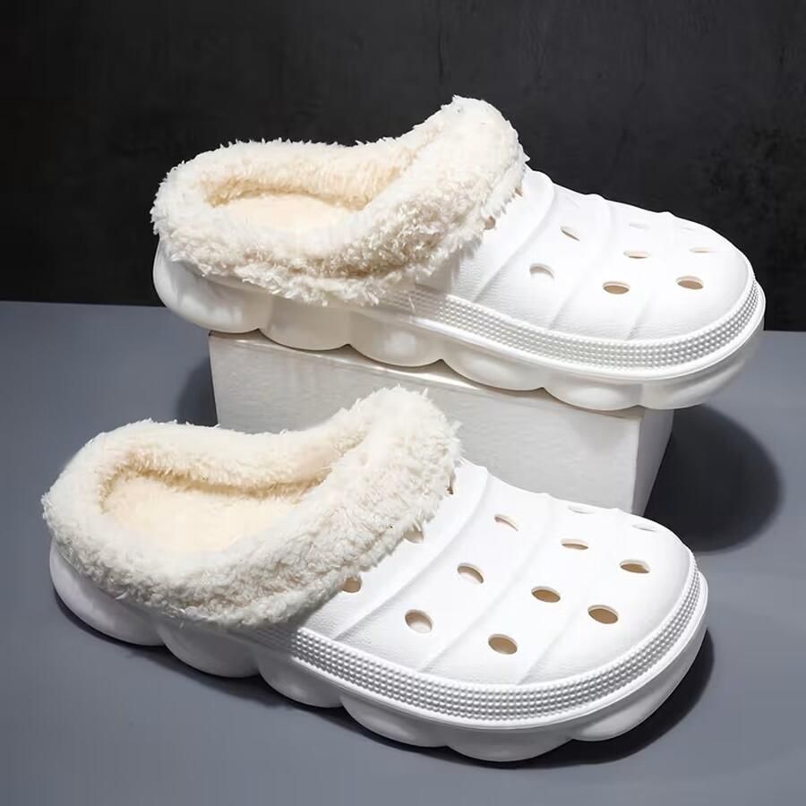 Dames Winter Clogs met Bont Warme Antislip Pantoffels voor Binnen & Buiten