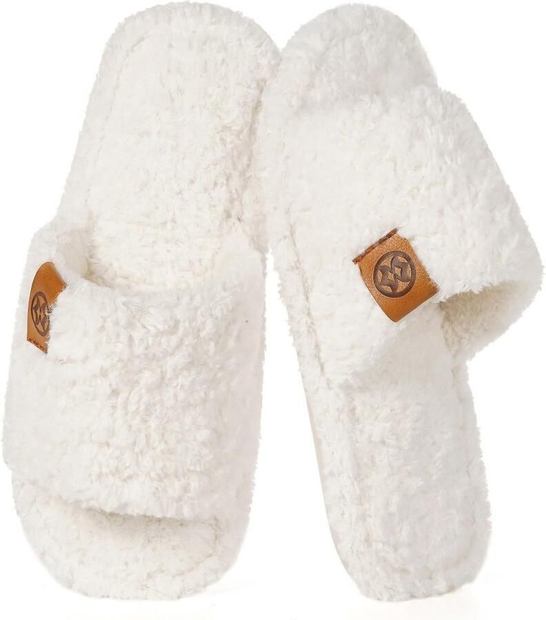Dames Winter Slippers Memory Foam Binnen Buiten Open Teen Antislip Zacht Rubberen Zool
