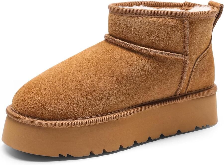 Dames Winter Snowboots Suède Waterdicht Enkel Laarzen Lichtgewicht Antislip Buiten