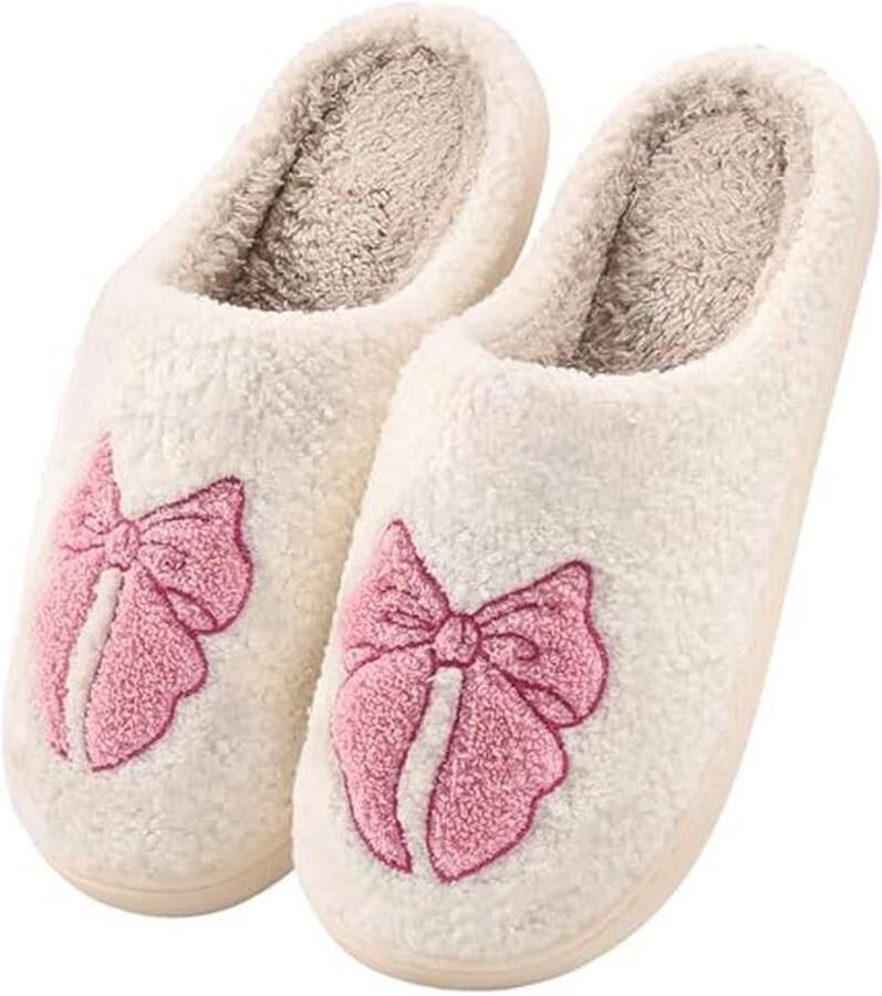 Dames Winter Warm Huisslippers Comfortabele Fluffy Vilt Slippers voor Binnen en Buiten