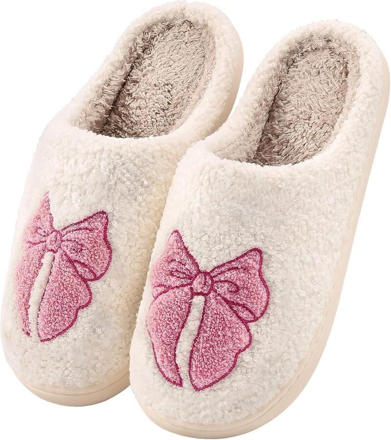 Dames Winter Warm Huisslippers Comfortabele Fluffy Vilt Slippers voor Binnen en Buiten