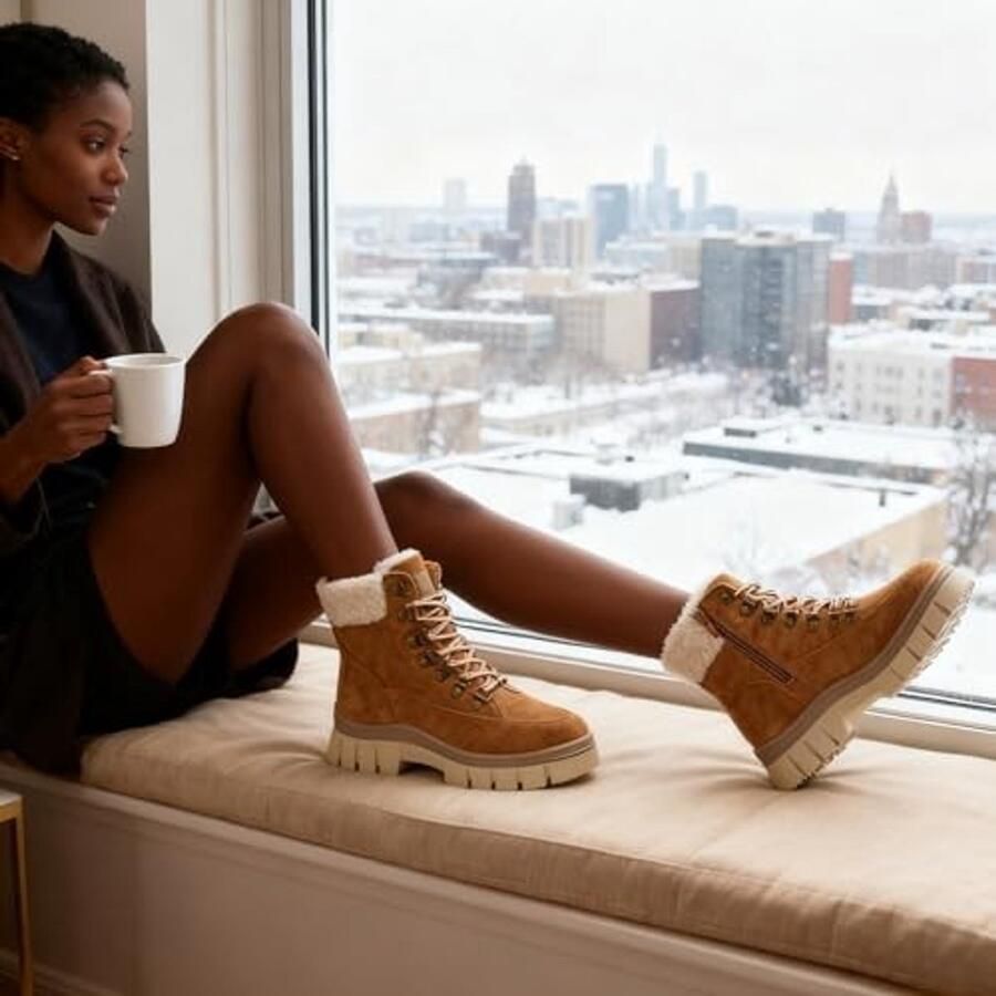 Elzusha Dames Winterboots met Thermovoering Camel