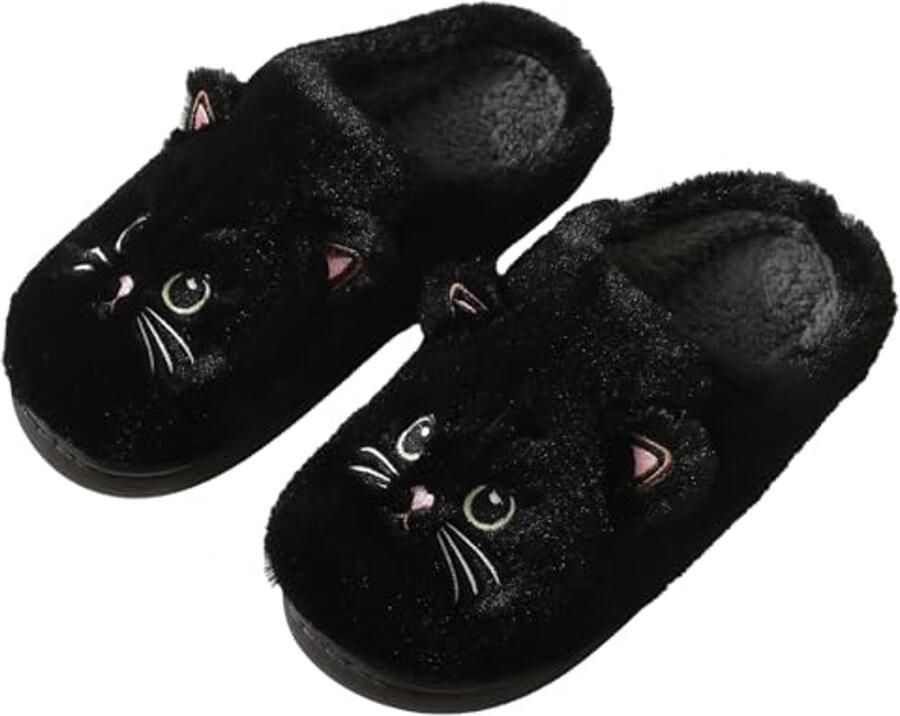 Dames Winterkatoenen Kat Pantoffels Warme Pluche Slippers Unisex Zachte Comfortabele en Antislip