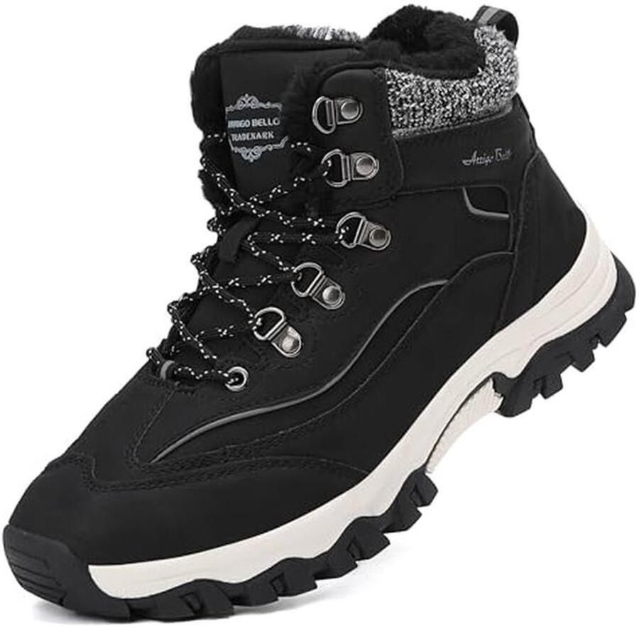 Dames Winterlaarzen met Bontvoering & Veters Waterdicht & Warm Sneeuwlaarzen